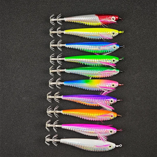 10 piezas Set Egi Horizontal 10.5cm, Jig de · Señuelos