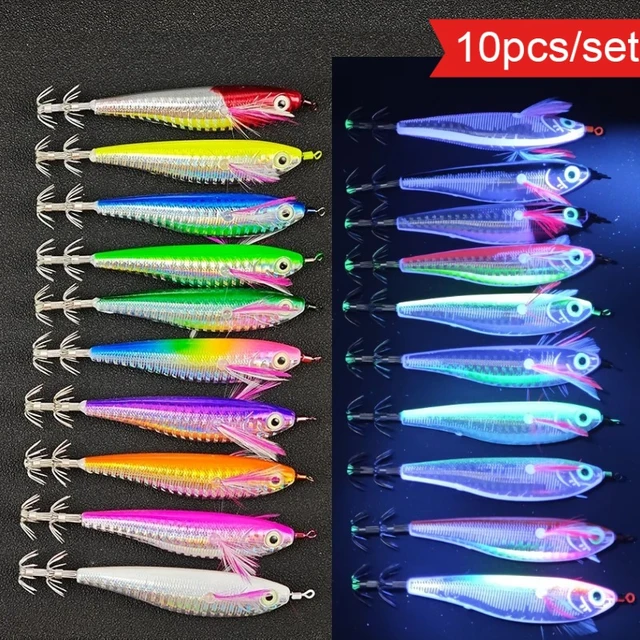 10 piezas Set Egi Horizontal 10.5cm, Jig de · Señuelos
