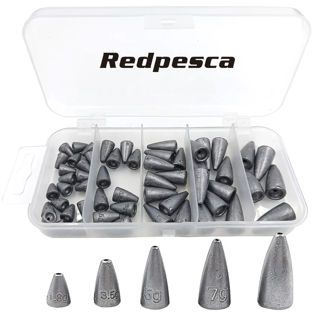 55 uds/38 Uds pesas de pesca bala chumbada · Plomos