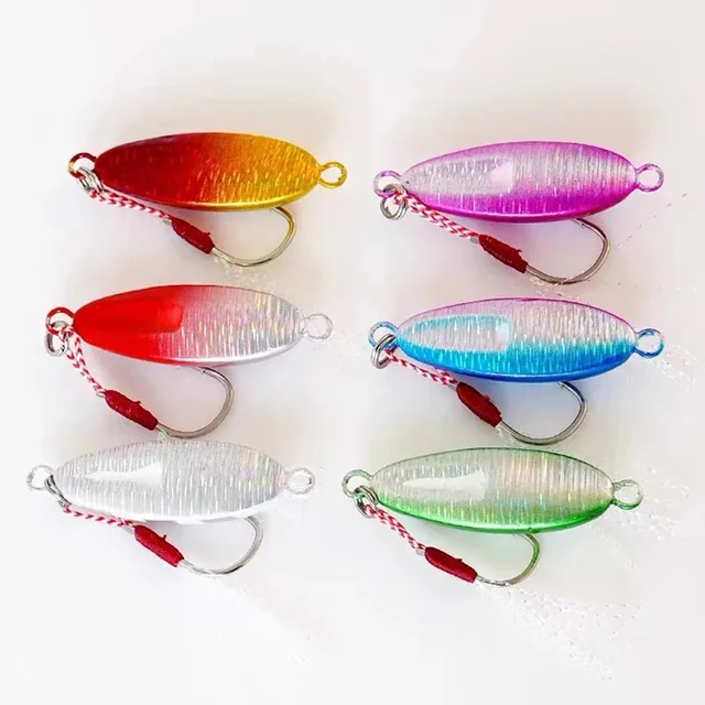 6 señuelos de pesca de jigging de micro metal · Señuelos