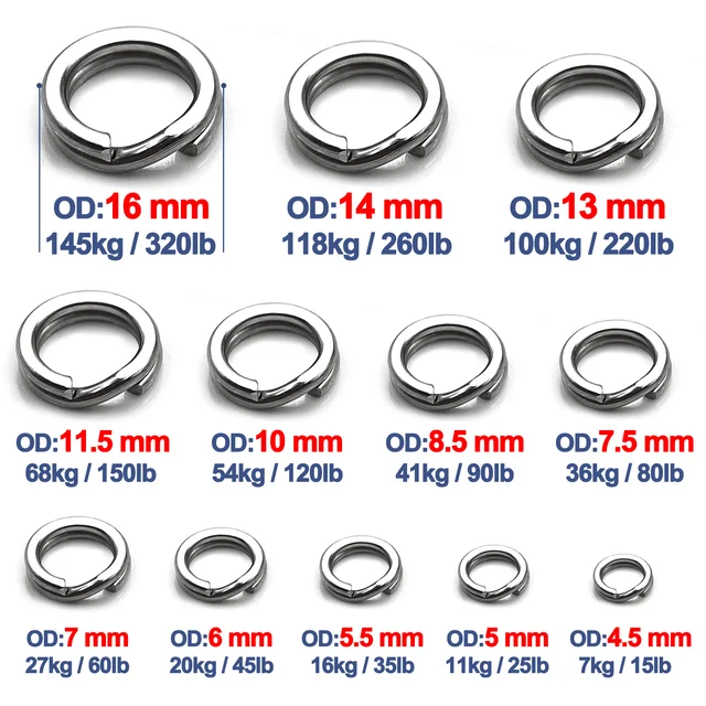 Accesorios para pesca con anillos divididos y conectores