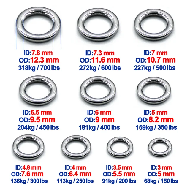 Anillos sólidos para pesca de 20 piezas