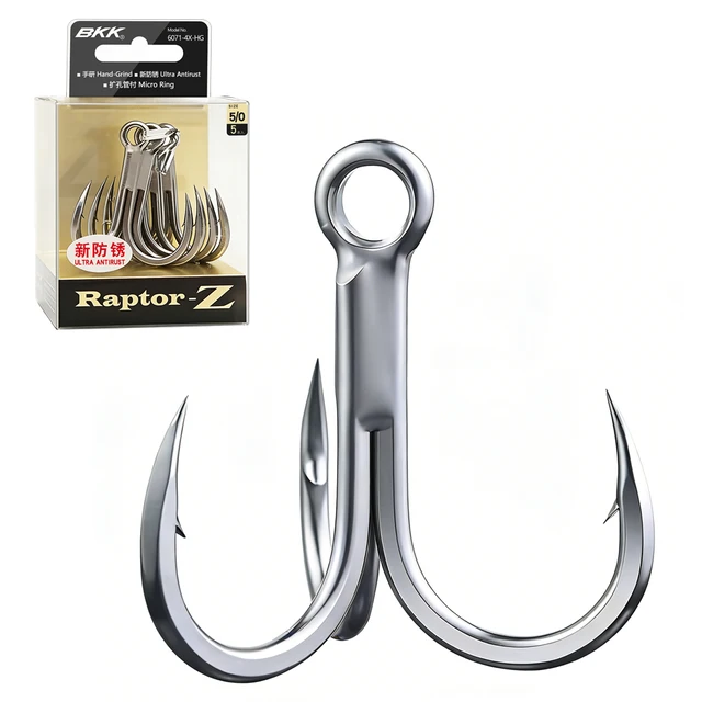 Anzuelos BKK Raptor-Z 6071, 4 veces, anzuelos de pesca resistentes