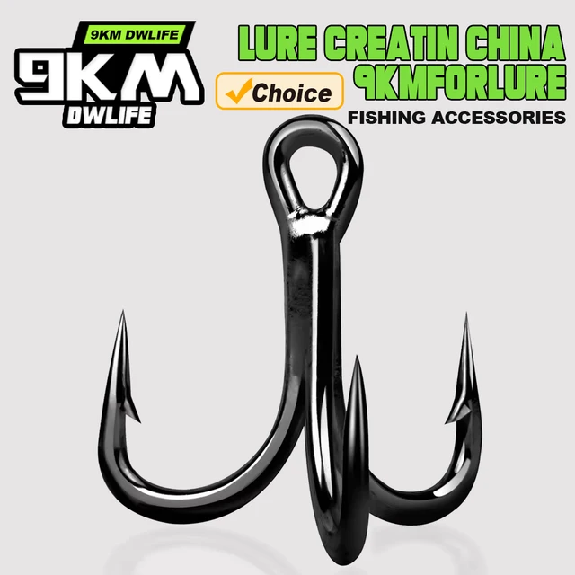 Anzuelos triples de pesca 4X, 10 unidades