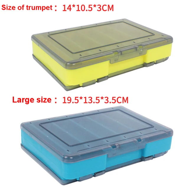 caja de pesca con múltiples compartimentos para señuelos y anzuelos