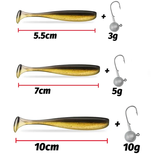 Calidad Premium, Sensación de Trucha: Suaves Suaves 5,5 cm, 7 cm y 10 cm con T d