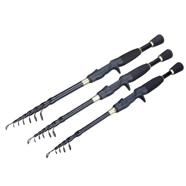 Cañas de pesca telescópicas ligeras resistentes para spinning y casting
