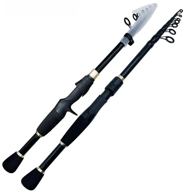 Cañas de pesca telescópicas ligeras resistentes para spinning y casting