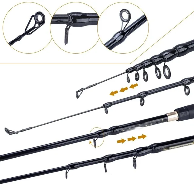 Cañas de pesca telescópicas ligeras resistentes para spinning y casting