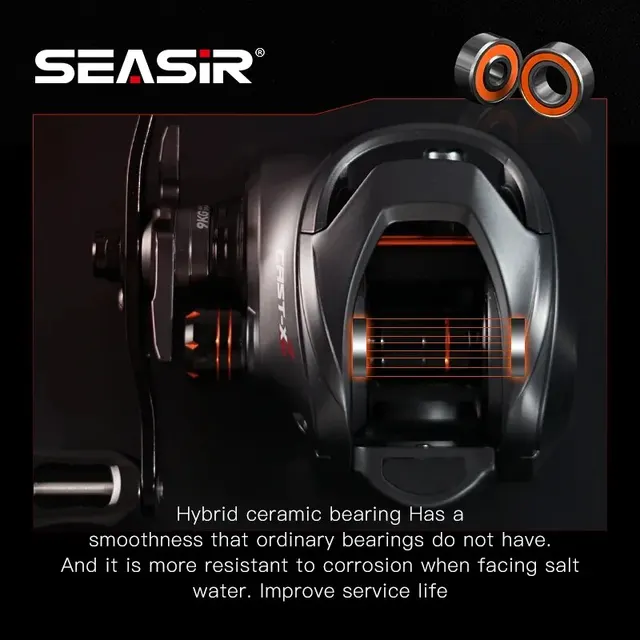 Carrete de Pesca Baitcasting Rodamiento Cerámico