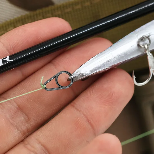 Clips de pesca de acero inoxidable 9KM, 50 piezas, cambio rápido