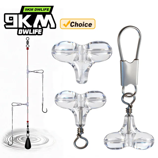 Cuentas cruzadas de pesca de 9 km con broche para minutería