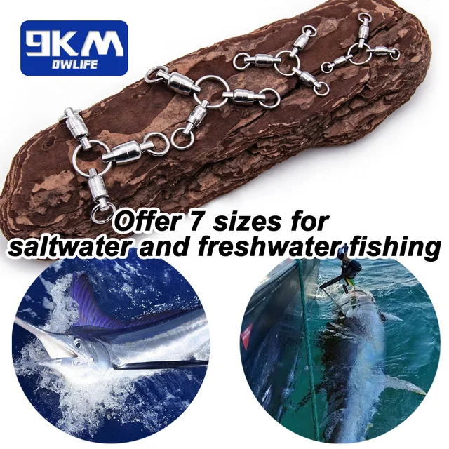 Giratorios de 3 vías para pesca en agua dulce y salada