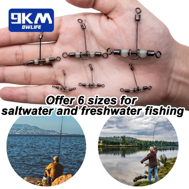 Giratorios de 3 vías para pesca deportiva en agua dulce y salada