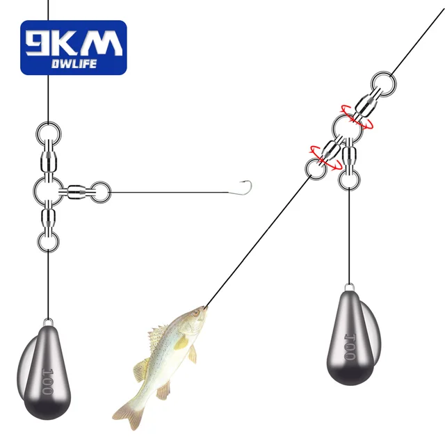 Equipos de pesca con giratorios de 3 vías para capturas exitosas