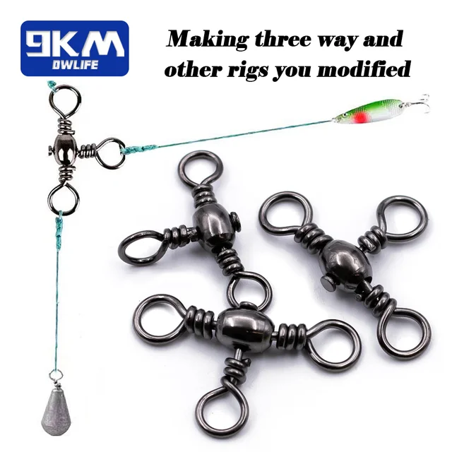 Accesorios de pesca para giratorios de 3 vías y minutería