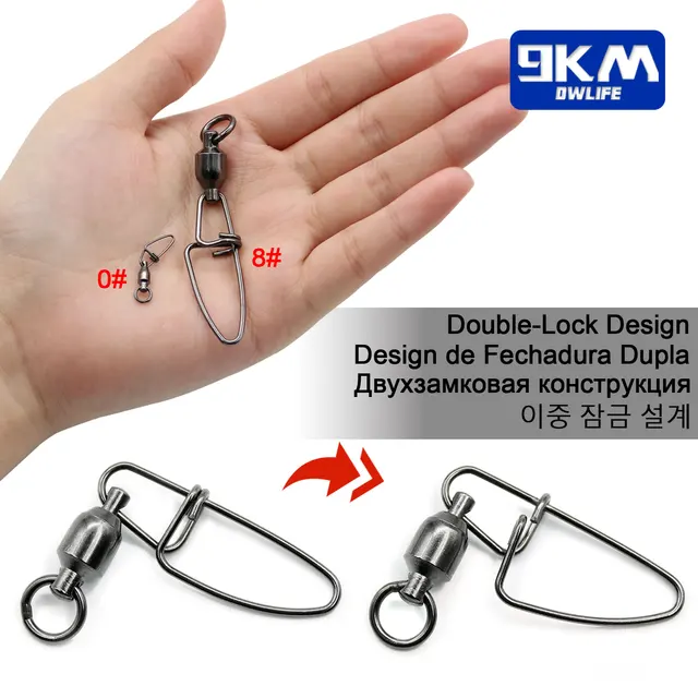 Conectores y emergillones para giratorios de pesca