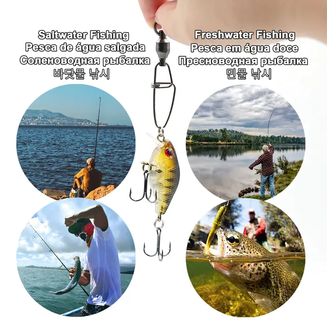 Equipo de pesca para minutería con giratorios y conectores