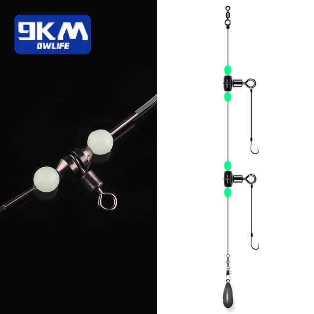 Giratorios de pesca con emergillones y grapas