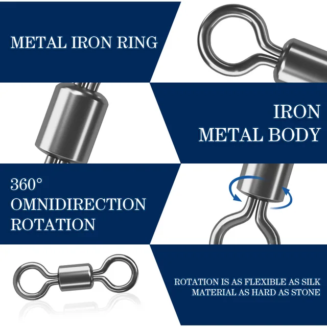 Giratorios de Pesca Premium: Anillos de Acero Inoxidable y Anzuelos para Acciones Perfectas