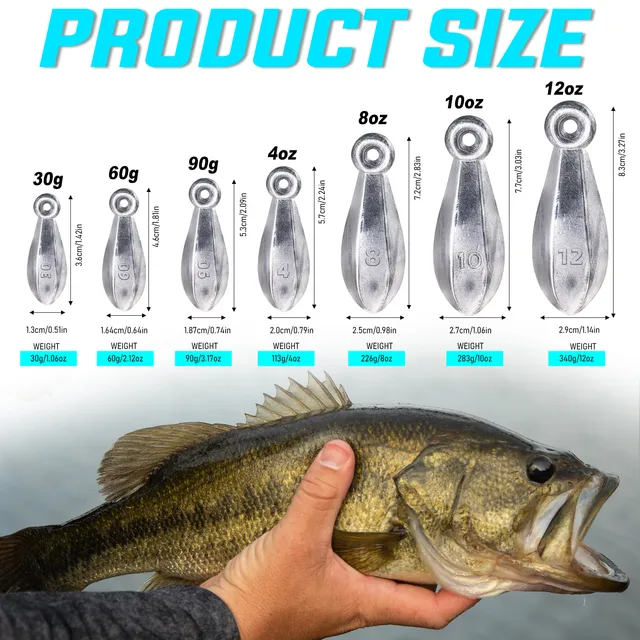 Juego de plomos para pesca de agua dulce y salada