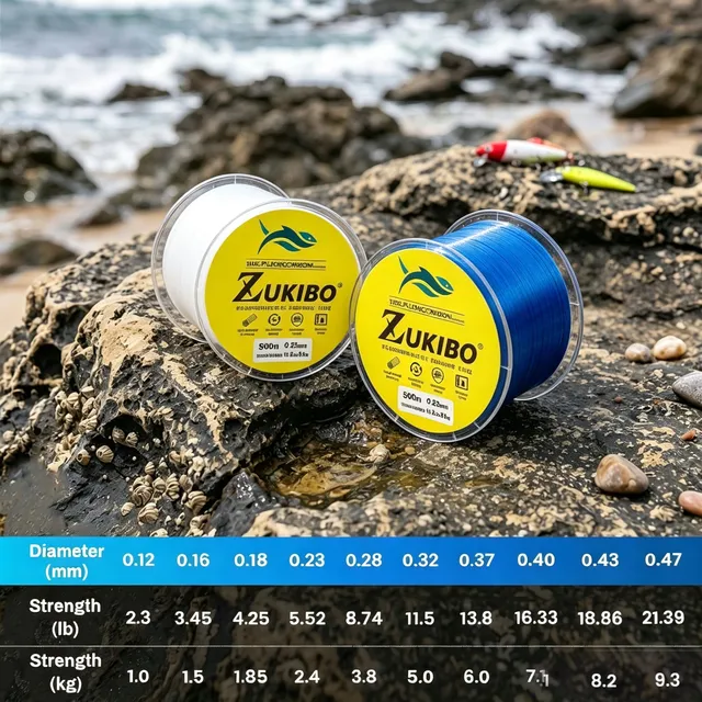 Línea de pesca con recubrimiento de fluorocarbono para pescar