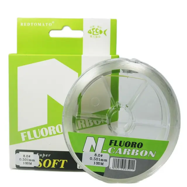 Línea de pesca de fluorocarbono 100% de 100M, · Líneas de pesca