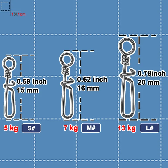 Pesca Snap 50 ~ 200 Uds Coastlock Snap acero · Minutería