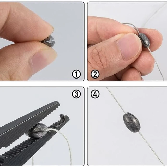 Plomos de Pesca 30 Unidades: Plomo Dividido Ovalado y Forma de Frijol