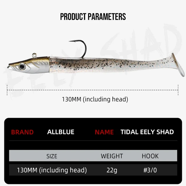 Señuelo de Pesca ALLBLUE Tidal Eely Shad de 13 · Señuelos