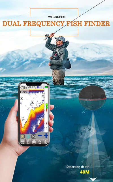 Sonar inalámbrico Bluetooth para pesca con detección 48m
